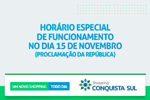 Horário do dia 15 de novembro