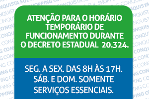 Horário de funcionamento até 05 de Abril Horário de funcionamento até 05 de Abril